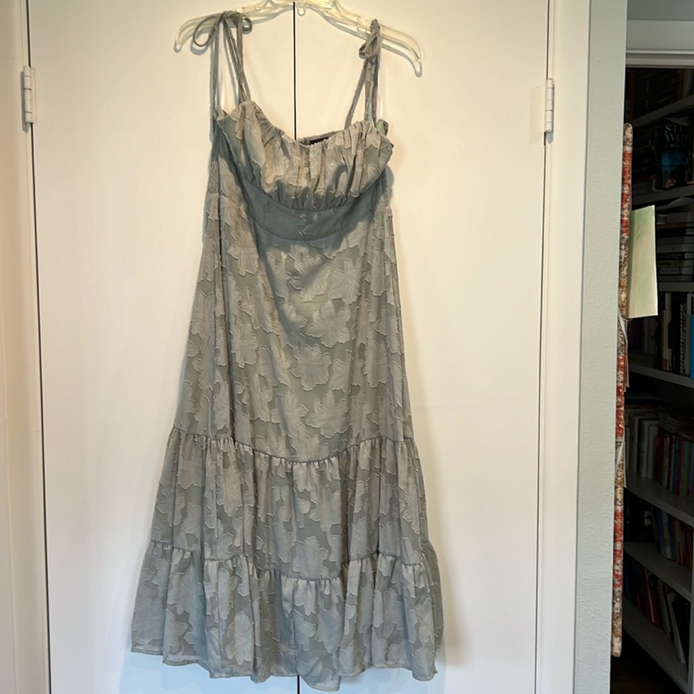 Lulu’s size Large light sage burnout floral midi